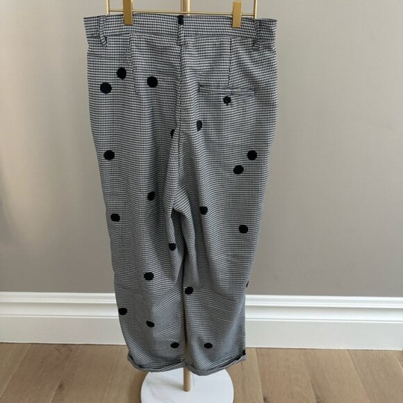 Lazy Oaf Houndstooth Polka Dot Hound Dog Cropped Trousers – Size Large - Picture 6 of 9